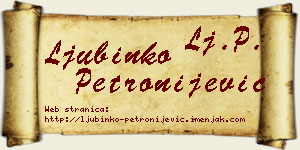 Ljubinko Petronijević vizit kartica